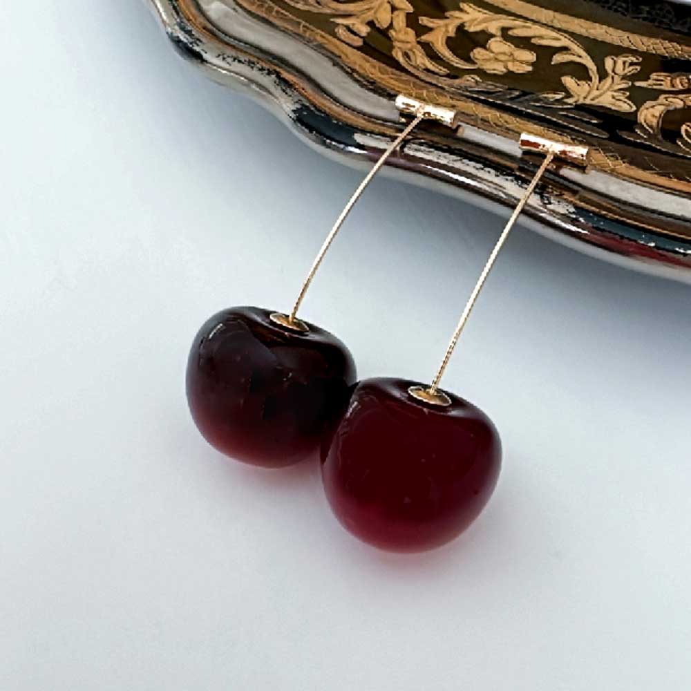 Orecchini Ciliegie rosso scuro