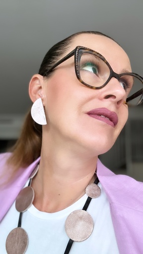 Orecchini in pelle semicerchio ecologici